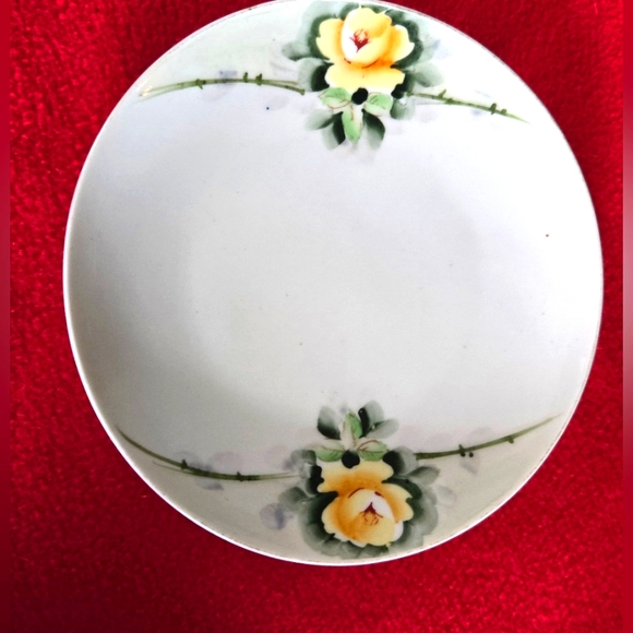 vintage rare meito china japan saucer poppy handpainted plates set of 4 - Picture 1 of 8